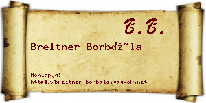 Breitner Borbála névjegykártya